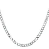 Men's Diamond Curb Chain Necklace In Sterling Silver, 22" (1/8 Ct. Tw.)