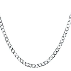 Men's Diamond Curb Chain Necklace In Sterling Silver, 22" (1/8 Ct. Tw.)