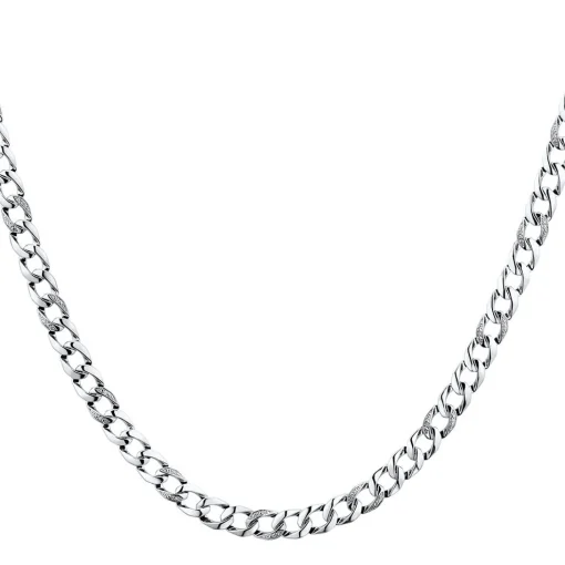 Men's Diamond Curb Chain Necklace In Sterling Silver, 22" (1/8 Ct. Tw.)