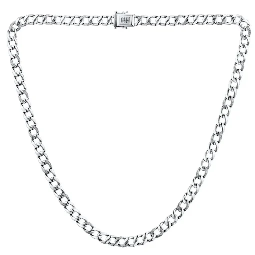 Men's Diamond Curb Chain Necklace In Sterling Silver, 22" (1/8 Ct. Tw.)