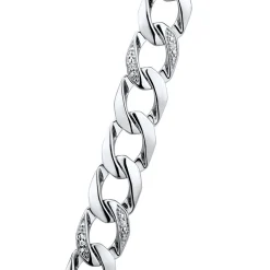Men's Diamond Curb Chain Necklace In Sterling Silver, 22