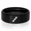 Men's Diamond Ring In Black Ion-Plated Stainless Steel, 8Mm