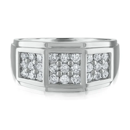 Men's Diamond Ring In 10K White Gold (3/4 Ct. Tw.)
