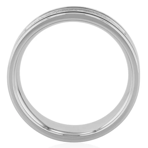 Men's Diamond Ring In Stainless Steel, 7Mm (1/7 Ct. Tw.)