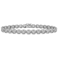 Men's Diamond Tennis Bracelet In Sterling Silver, 8.5" (3 Ct. Tw.)
