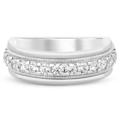 Men's Diamond Wedding Band In 10K White Gold (1 Ct. Tw.)