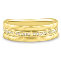 Men's Diamond Wedding Band In 10K Yellow Gold (1/5 Ct. Tw.)