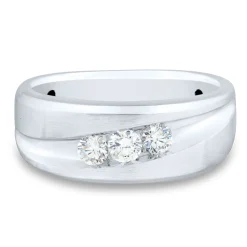 Men's Diamond Wedding Band In 10K White Gold (1/2 Ct. Tw.)