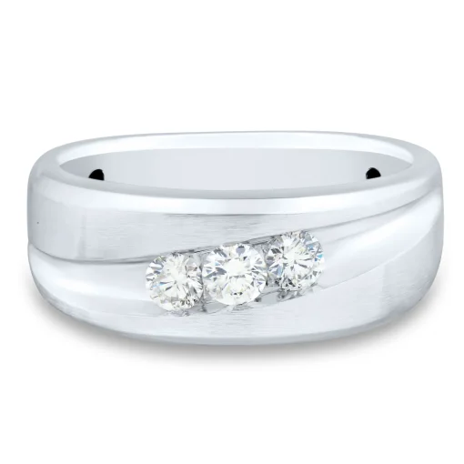 Men's Diamond Wedding Band In 10K White Gold (1/2 Ct. Tw.)