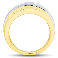 Men's Diamond Wedding Band In 10K Yellow And White Gold (1/4 Ct. Tw.)