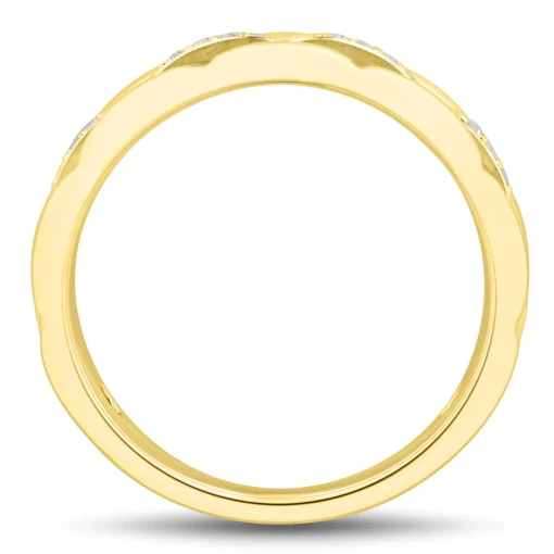 Men's Diamond Wedding Band In 10K Yellow Gold (1/5 Ct. Tw.)
