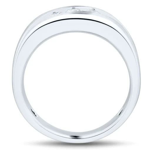 Men's Diamond Wedding Band In 10K White Gold (1/2 Ct. Tw.)