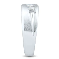 Men's Diamond Wedding Band In 10K White Gold (1/2 Ct. Tw.)