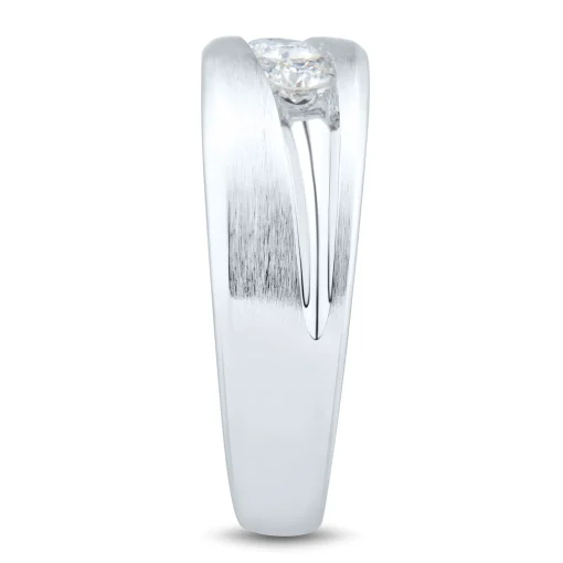 Men's Diamond Wedding Band In 10K White Gold (1/2 Ct. Tw.)
