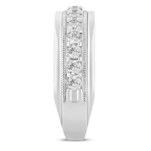 Men's Diamond Wedding Band In 10K White Gold (1 Ct. Tw.)