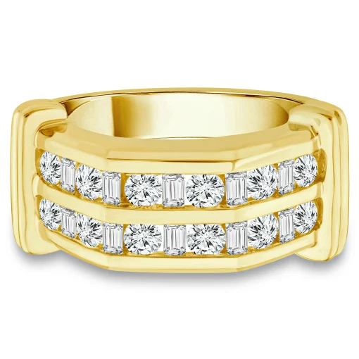 Men's Diamond Wedding Ring In 10K Yellow Gold (1 1/2 Ct. Tw.)