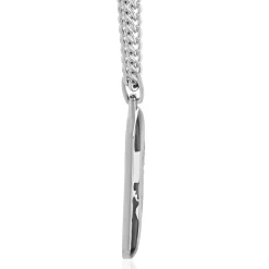 Men's Dog Tag Pendant With World Map In Stainless Steel