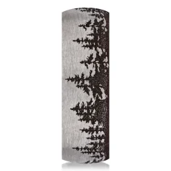 Men's Engraved Wedding Band With Tree Pattern In Black Titanium, 6.5Mm