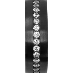 Men's Eternity Wedding Band With Lab Grown Diamonds In Black Zirconium, 7Mm (1 Ct. Tw.)
