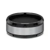Men's Grey Titanium Center Band In Black Tantalum, 8Mm