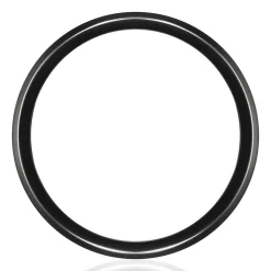 Men's Grey Titanium Center Band In Black Tantalum, 8Mm