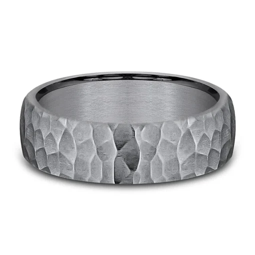 Men's Hammer Finish Band In Tantalum, 6.5Mm
