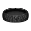 Men's Hammer Finish Band In Black Titanium, 6.5Mm