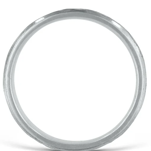 Men's Hammer Finish Band In Platinum, 4Mm