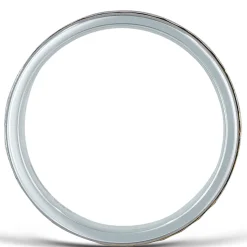 Men's Hammered Milgrain Wedding Band In 10K White & Yellow Gold, 7Mm
