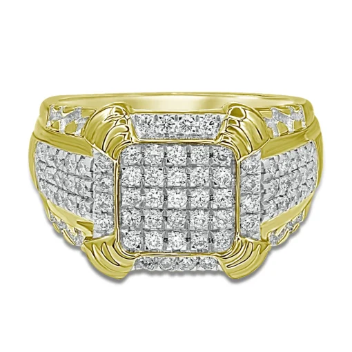 Men's 10K Yellow Gold Ring With Diamonds (1 Ct. Tw.)