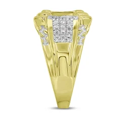 Men's 10K Yellow Gold Ring With Diamonds (1 Ct. Tw.)