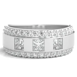 Men's Lab Grown Diamond Band In 10K White Gold (1 1/3 Ct. Tw.)