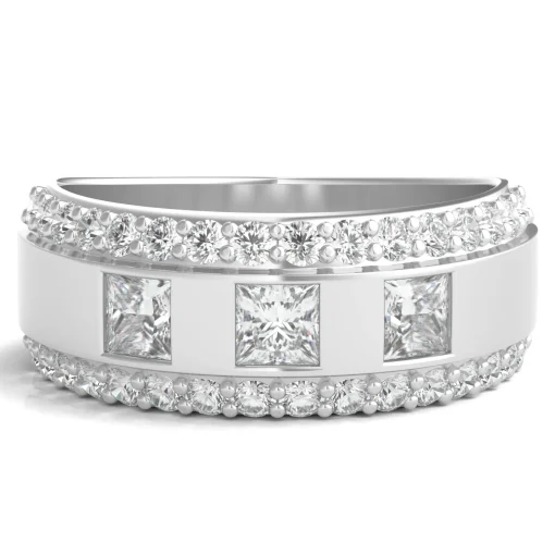 Men's Lab Grown Diamond Band In 10K White Gold (1 1/3 Ct. Tw.)