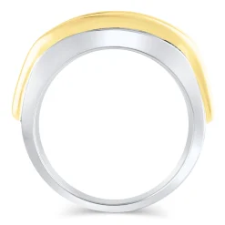 Men's Lab Grown Diamond Band In 10K White Gold And Yellow Gold (3 Ct. Tw.)