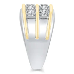 Men's Lab Grown Diamond Band In 10K White Gold And Yellow Gold (3 Ct. Tw.)