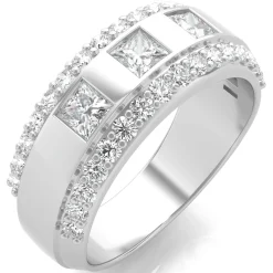 Men's Lab Grown Diamond Band In 10K White Gold (1 1/3 Ct. Tw.)