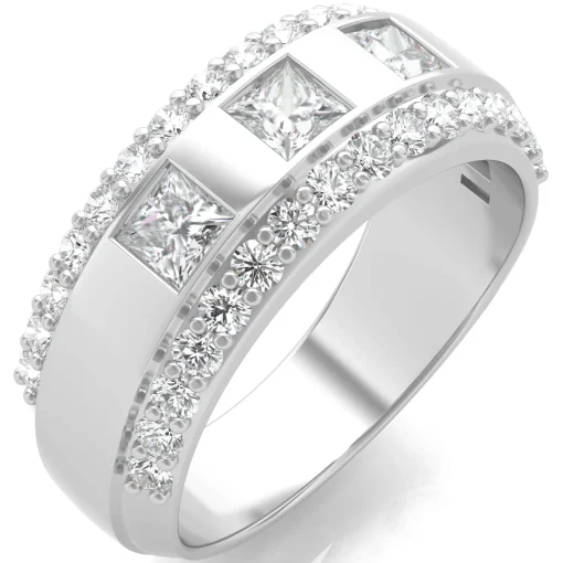 Men's Lab Grown Diamond Band In 10K White Gold (1 1/3 Ct. Tw.)