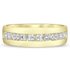 Men's Lab Grown Diamond Channel-Set Band In 10K Gold (1 Ct. Tw.)
