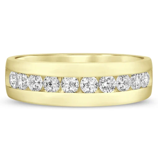 Men's Lab Grown Diamond Channel-Set Band In 10K Gold (1 Ct. Tw.)