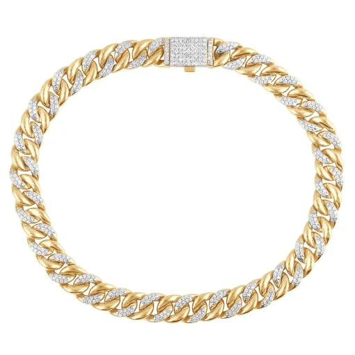 Men's Lab Grown Diamond Miami Cuban Bracelet In 10K Yellow Gold, 8.5" (2 1/7 Ct. Tw.)