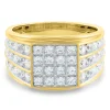 Men's Lab Grown Diamond Ring In 10K Yellow Gold ( 1 ½ Ct. Tw.)