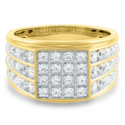 Men's Lab Grown Diamond Ring In 10K Yellow Gold ( 1 ½ Ct. Tw.)