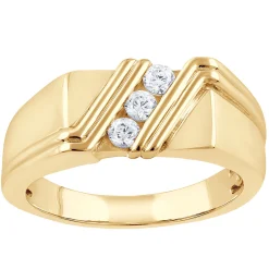 Men's Lab Grown Diamond Ring In 10K Yellow Gold (1/3 Ct. Tw.)