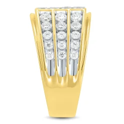 Men's Lab Grown Diamond Ring In 10K Yellow Gold ( 1 ½ Ct. Tw.)