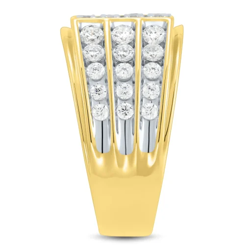 Men's Lab Grown Diamond Ring In 10K Yellow Gold ( 1 ½ Ct. Tw.)