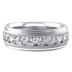 Men's Lab Grown Diamond Wedding Band With Channel Setting (1 1/2 Ct. Tw.)