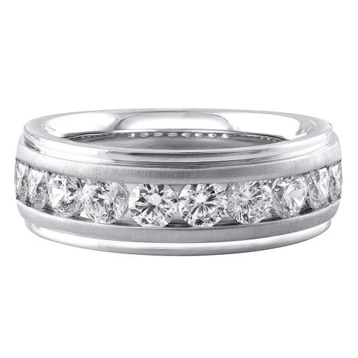 Men's Lab Grown Diamond Wedding Band With Channel Setting (1 1/2 Ct. Tw.)