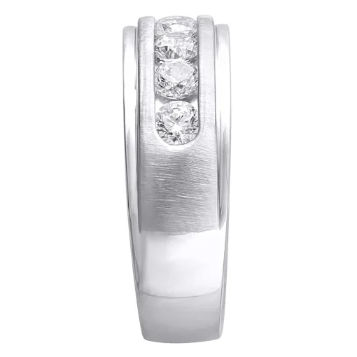 Men's Lab Grown Diamond Wedding Band With Channel Setting (1 1/2 Ct. Tw.)