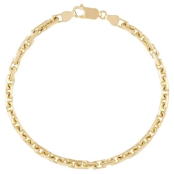 Men's Link Bracelet In 14K Yellow Gold, 4Mm, 8.5"