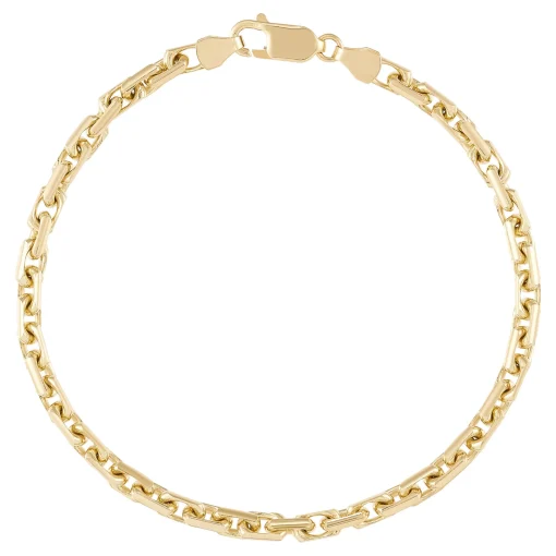 Men's Link Bracelet In 14K Yellow Gold, 4Mm, 8.5"